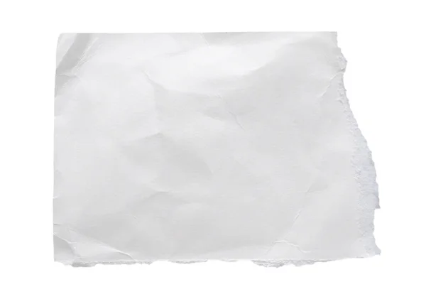 Кусочек Белой Бумаги Разрыв Изолирован Белом Фоне — стоковое фото