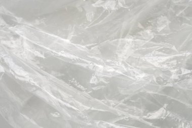 transparent plastic bag texture on white background