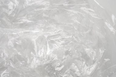 transparent plastic bag texture on white background