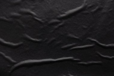 Siyah buruşmuş ve buruşmuş plastik poster dokusu arka planı