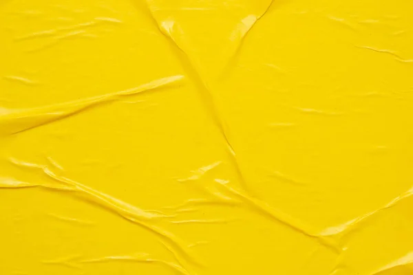 空の黄色のしわと増加した紙のポスターの質感の背景 — ストック写真