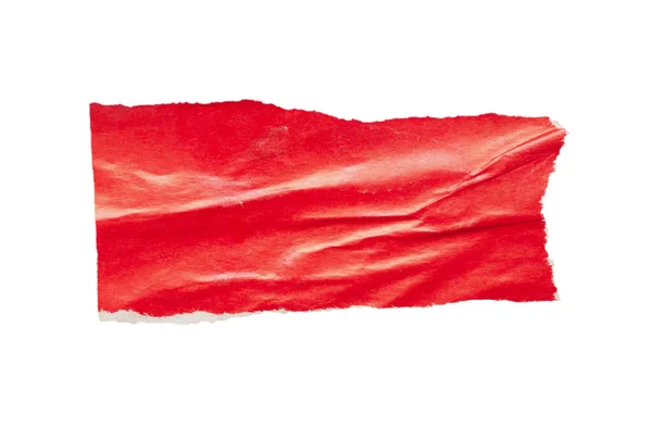 Beyaz Arkaplanda Izole Edilmiş Kırmızı Kağıt Yırtığı — Stok fotoğraf