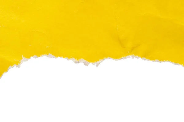 Yellow Ripped Paper Torn Edges Strips Isolated White Background Fotos De Stock Sin Royalties Gratis