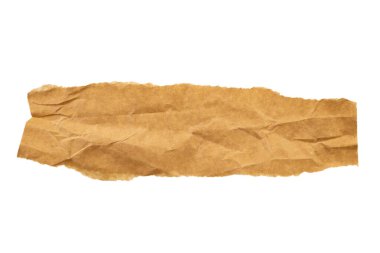 Kahverengi karton kağıt parçası beyaz arkaplanda izole