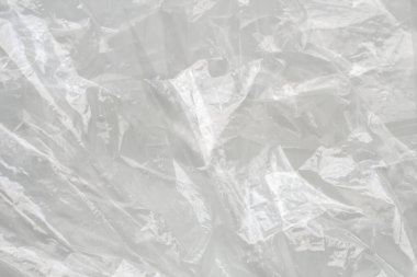 transparent plastic bag texture on white background