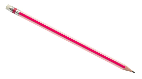 Рожевий Олівець Ізольований Білому Тлі Крупним Планом — стокове фото