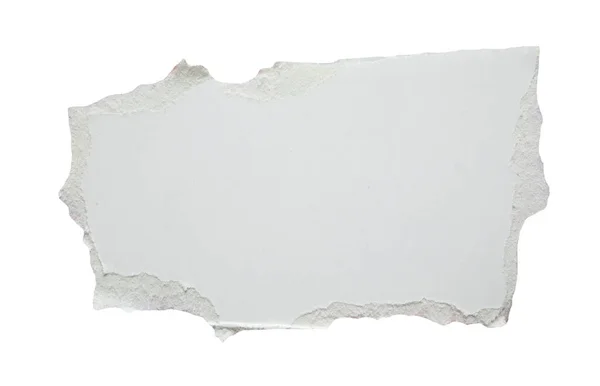 在白色背景上隔绝的白纸撕破 — 图库照片