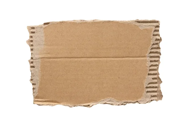 Brown Cardboard Paper Piece Isolated White Background — Foto de Stock