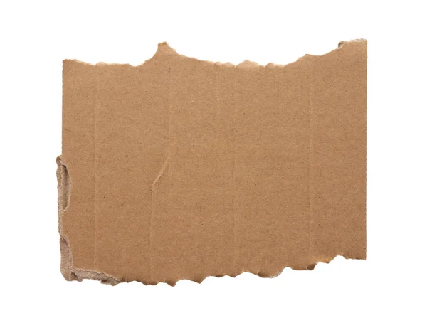 Brown Cardboard Paper Piece Isolated White Background — 图库照片