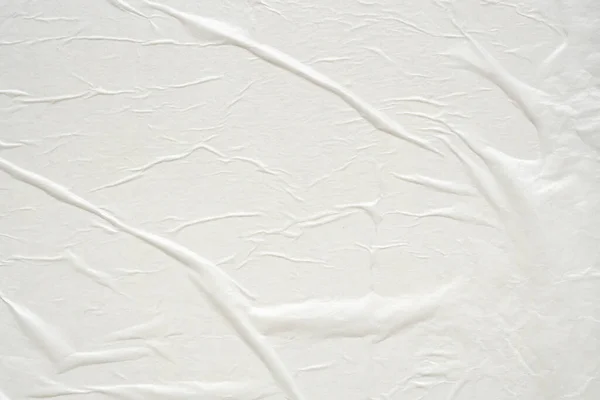 Białe Puste Zgniecione Gniecione Tło Plakatu Papieru Tekstury — Zdjęcie stockowe