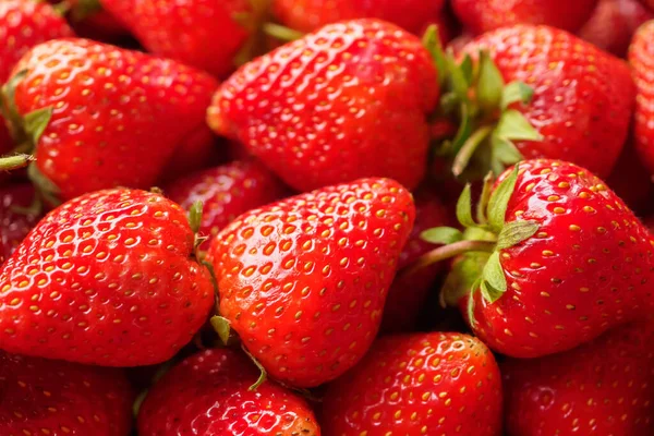 stock image Fresh organic red strawberry fruit background