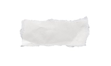 beyaz arkaplanda izole edilmiş beyaz kağıt yırtığı