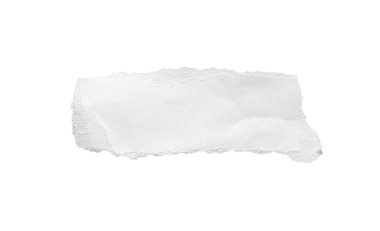 beyaz arkaplanda izole edilmiş beyaz kağıt yırtığı