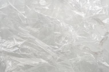 transparent plastic bag texture on white background