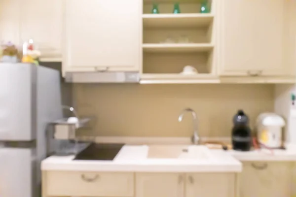 Modern Kitchen Counter Interior Abstract Blur Background — Stockfoto