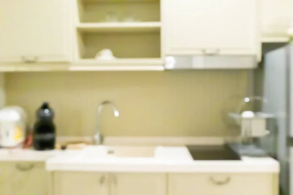 Modern Kitchen Counter Interior Abstract Blur Background — Stockfoto