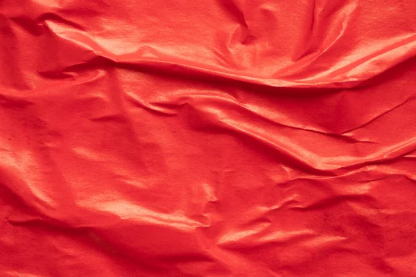 Latar Belakang Tekstur Poster Kertas Kusut Dan Kusut Berwarna Merah — Stok Foto