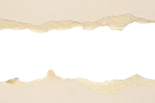Weißes Zerrissenes Papier Zerrissene Kanten Streifen Isoliert Auf Weißem Hintergrund — Stockfoto