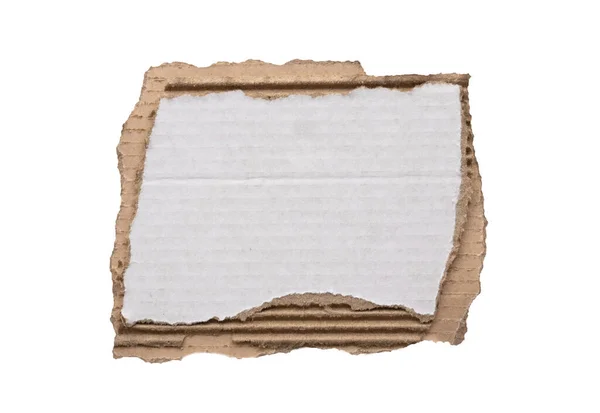 Шматок Білого Паперу Сльози Ізольовані Білому Тлі — стокове фото