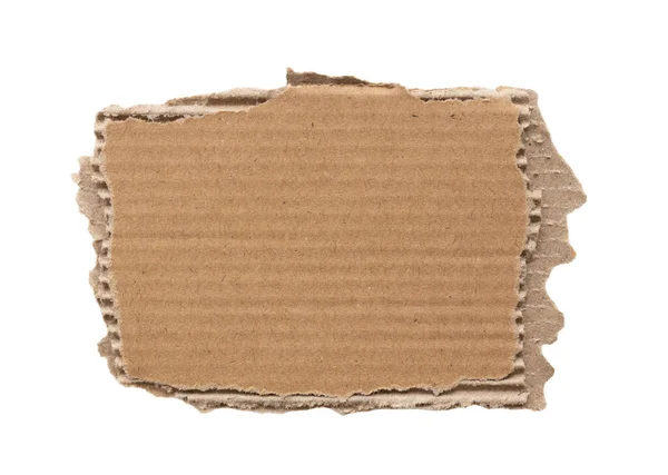 在白色背景上隔绝的褐色硬纸板 — 图库照片