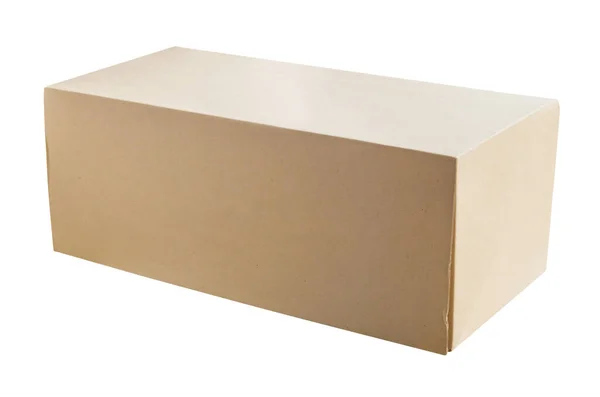 Beyaz Arkaplanda Izole Edilmiş Kahverengi Karton Kutu — Stok fotoğraf