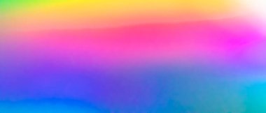 Soyut bulanık holografik gökkuşağı folyo yanardöner panoramik arkaplan