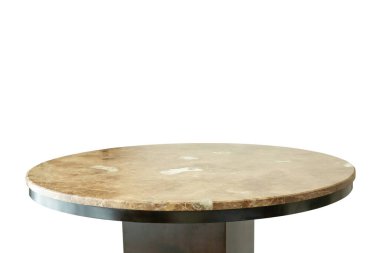 Ürün gösterimi için beyaz arkaplanda izole edilmiş mermer taş tablo