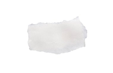 beyaz arkaplanda izole edilmiş beyaz kağıt yırtığı
