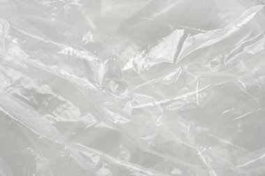 transparent plastic bag texture on white background