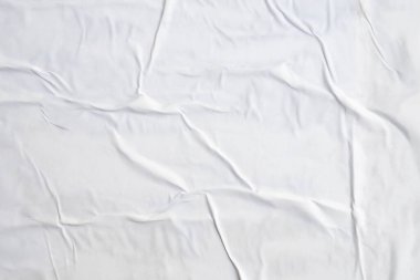 beyaz buruşmuş ve buruşmuş kağıt poster dokusu arkaplanı