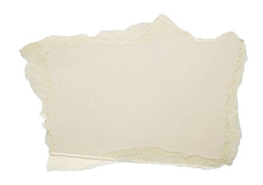 beyaz arkaplanda izole edilmiş beyaz kağıt yırtığı