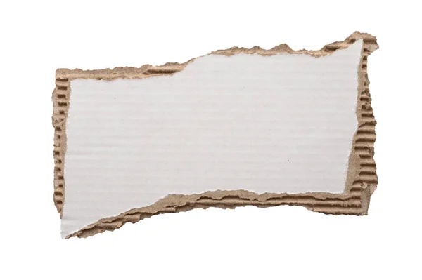 Stück Weißes Papier Riss Isoliert Auf Weißem Hintergrund — Stockfoto