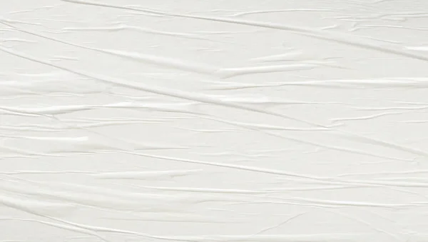 Bianco Bianco Bianco Stropicciato Piegato Carta Poster Texture Sfondo — Foto Stock