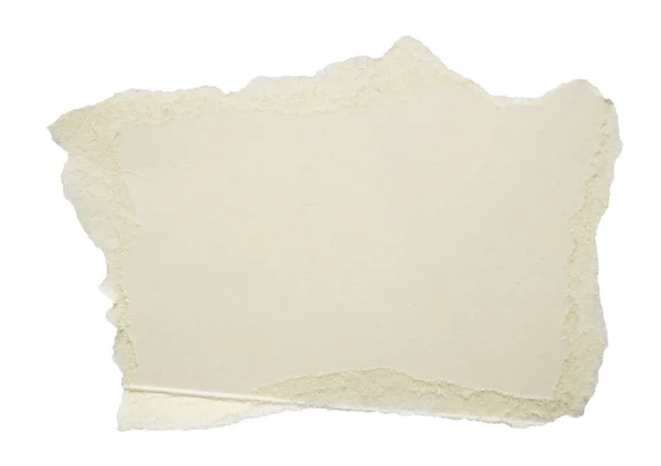 Pedaço Papel Branco Rasgo Isolado Fundo Branco — Fotografia de Stock