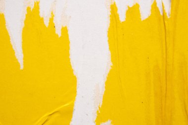 Eski grunge yırtık sarı kağıt poster yüzey dokusu arka planı