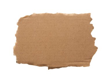 Brown Cardboard paper piece isolated on white background