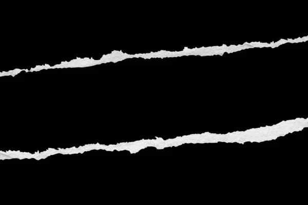 Зрізані Краю Рваного Паперу Ізольовані Чорному Тлі — стокове фото