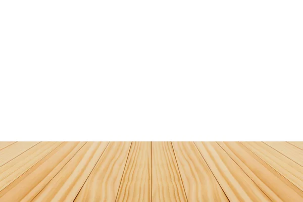 stock image Empty wooden table top isolated on white background for product display montage