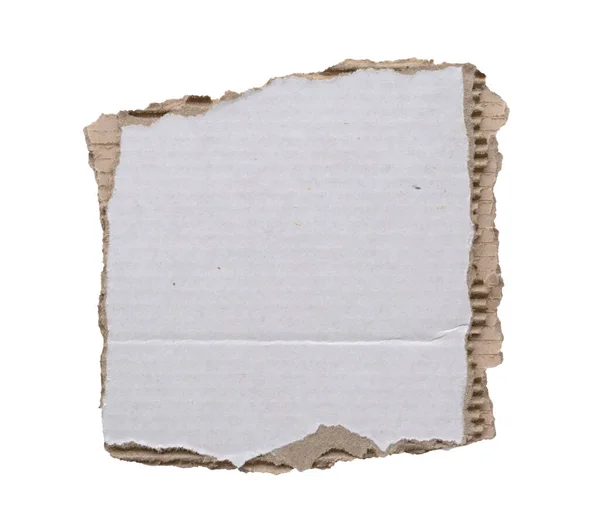 Morceau Papier Blanc Déchirure Isolé Sur Fond Blanc — Photo
