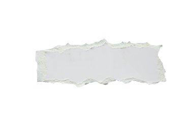 beyaz arkaplanda izole edilmiş beyaz kağıt yırtığı