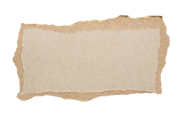 Stück Grauer Papierriss Isoliert Auf Weißem Hintergrund — Stockfoto
