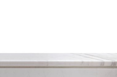 beyaz mermer taş tablo ürün gösterimi için beyaz arkaplan üzerinde izole