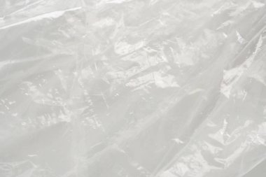 transparent plastic bag texture on white background