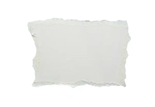 Шматок Білого Паперу Сльози Ізольовані Білому Тлі — стокове фото