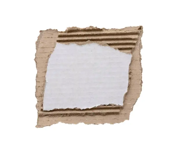 Stück Weißes Papier Riss Isoliert Auf Weißem Hintergrund — Stockfoto