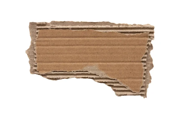 Braune Pappe Papier Stück Isoliert Auf Weißem Hintergrund — Stockfoto