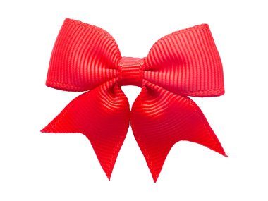 Kırmızı hediye yayı beyaz arkaplanda izole edildi