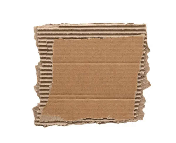 Brown Cardboard Paper Piece Isolated White Background — Stock Photo, Image