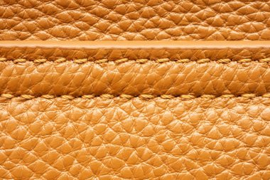 lüks kahverengi deri çanta dokusu dikişli.