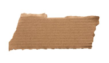 Brown Cardboard paper piece isolated on white background